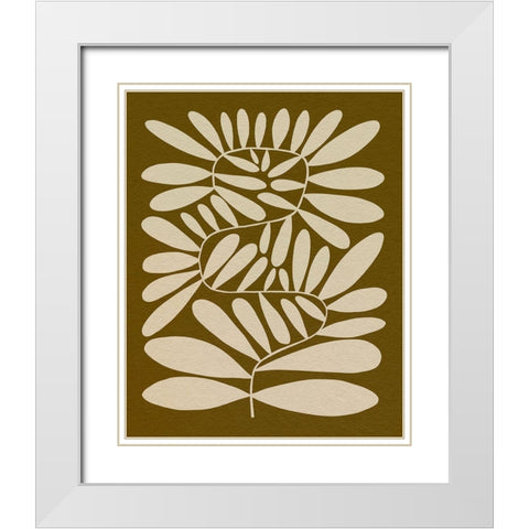 70s Sprig II White Modern Wood Framed Art Print with Double Matting by Caroline, Emma