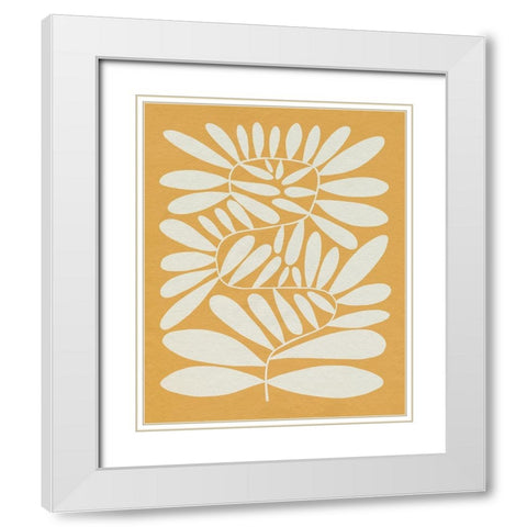 70s Sprig IV White Modern Wood Framed Art Print with Double Matting by Caroline, Emma