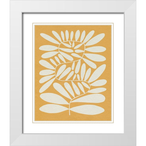 70s Sprig IV White Modern Wood Framed Art Print with Double Matting by Caroline, Emma