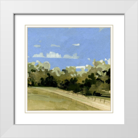 Cerulean Summer II White Modern Wood Framed Art Print with Double Matting by Caroline, Emma