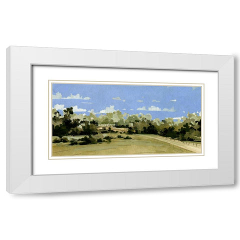 Cerulean Summer III White Modern Wood Framed Art Print with Double Matting by Caroline, Emma