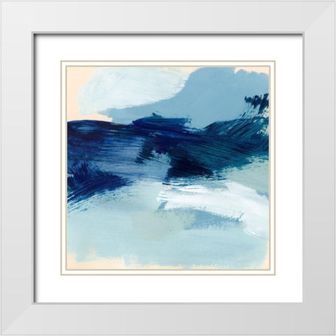 Coastal Brushstrokes I White Modern Wood Framed Art Print with Double Matting by Barnes, Victoria