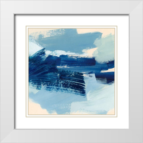 Coastal Brushstrokes II White Modern Wood Framed Art Print with Double Matting by Barnes, Victoria