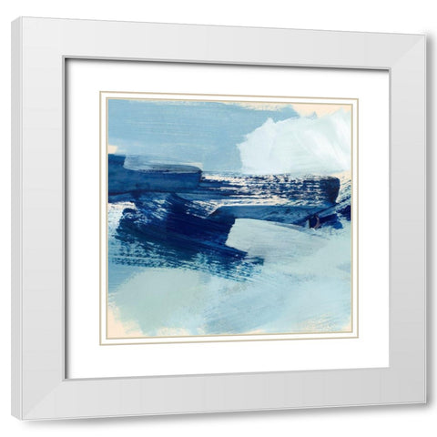 Coastal Brushstrokes IV White Modern Wood Framed Art Print with Double Matting by Barnes, Victoria