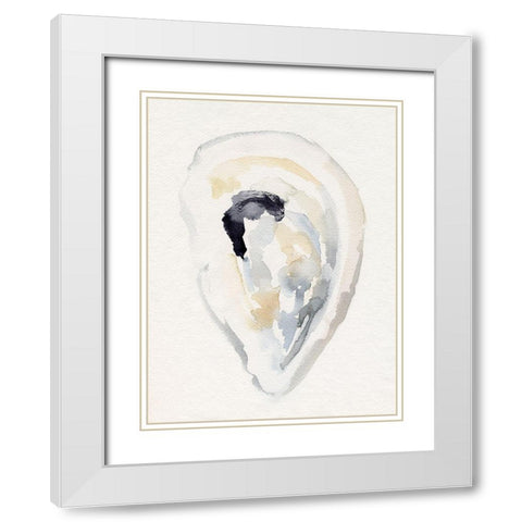 Oyster Shell Watercolor II White Modern Wood Framed Art Print with Double Matting by Barnes, Victoria