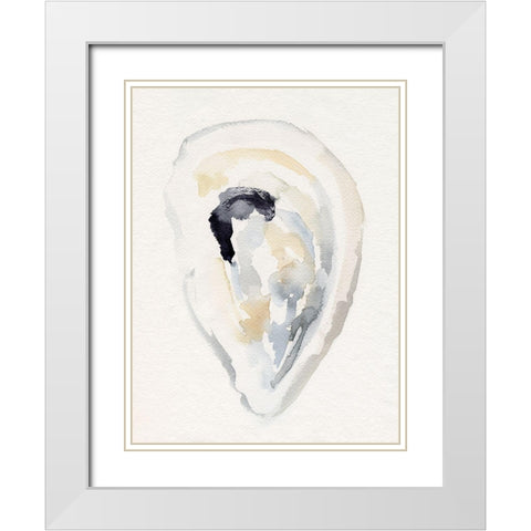 Oyster Shell Watercolor II White Modern Wood Framed Art Print with Double Matting by Barnes, Victoria