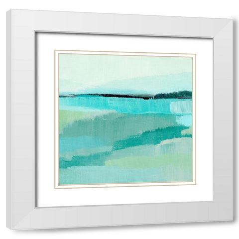 Oceanic Blue IV White Modern Wood Framed Art Print with Double Matting by Warren, Annie