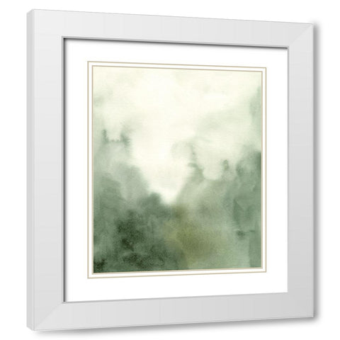 Verdant Fog I White Modern Wood Framed Art Print with Double Matting by Caroline, Emma