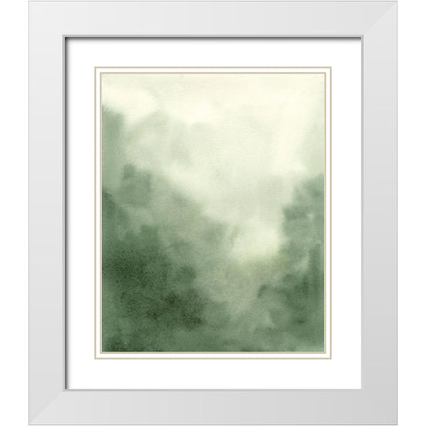 Verdant Fog II White Modern Wood Framed Art Print with Double Matting by Caroline, Emma