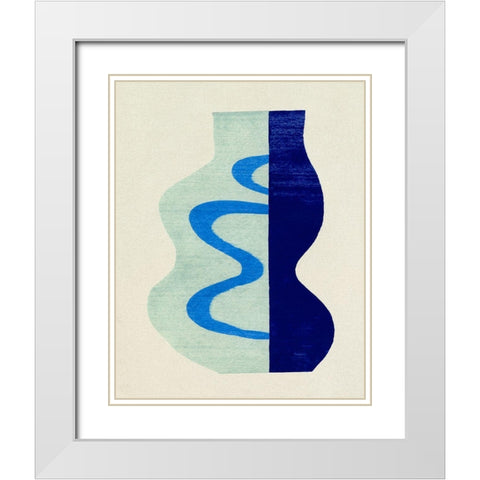 Squiggle Vase I White Modern Wood Framed Art Print with Double Matting by Caroline, Emma