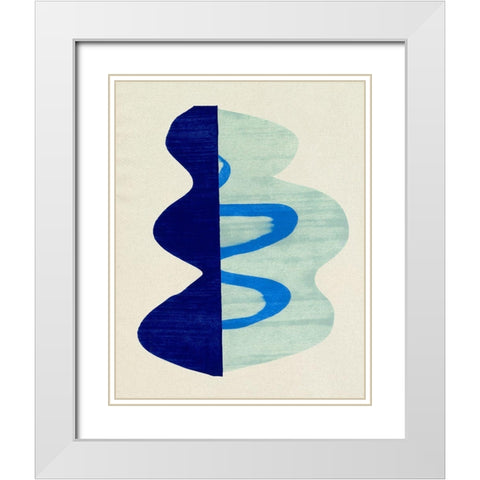 Squiggle Vase IV White Modern Wood Framed Art Print with Double Matting by Caroline, Emma