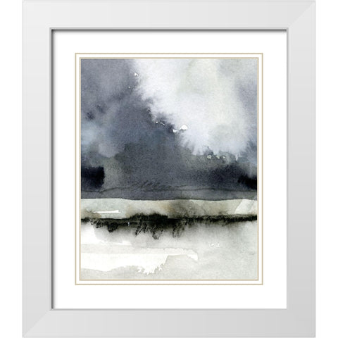 Dusk Horizon I White Modern Wood Framed Art Print with Double Matting by Caroline, Emma