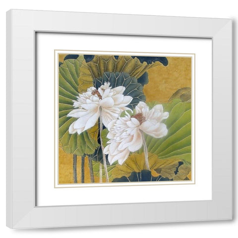 Historical Flora I White Modern Wood Framed Art Print with Double Matting by Hunziker, Steve