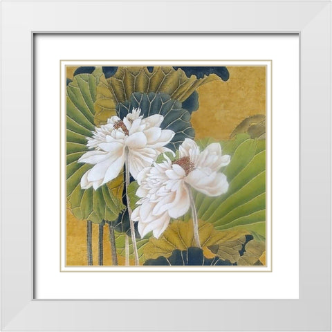Historical Flora I White Modern Wood Framed Art Print with Double Matting by Hunziker, Steve