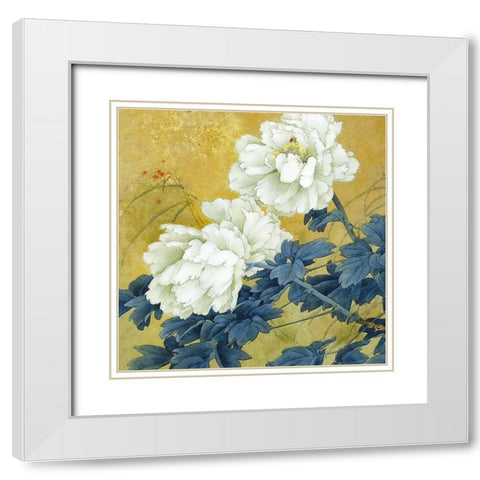 Historical Flora II White Modern Wood Framed Art Print with Double Matting by Hunziker, Steve