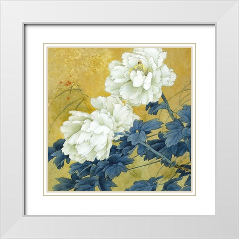 Historical Flora II White Modern Wood Framed Art Print with Double Matting by Hunziker, Steve