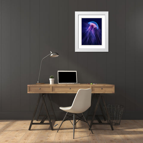 Peri Gelatinous II White Modern Wood Framed Art Print with Double Matting by Hunziker, Steve