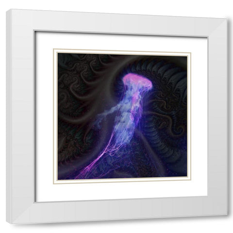 Peri Gelatinous III White Modern Wood Framed Art Print with Double Matting by Hunziker, Steve