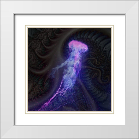 Peri Gelatinous III White Modern Wood Framed Art Print with Double Matting by Hunziker, Steve