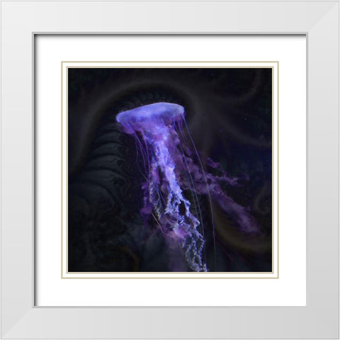 Peri Gelatinous IV White Modern Wood Framed Art Print with Double Matting by Hunziker, Steve