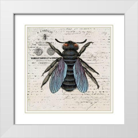 History Bee II White Modern Wood Framed Art Print with Double Matting by Smith, Karen