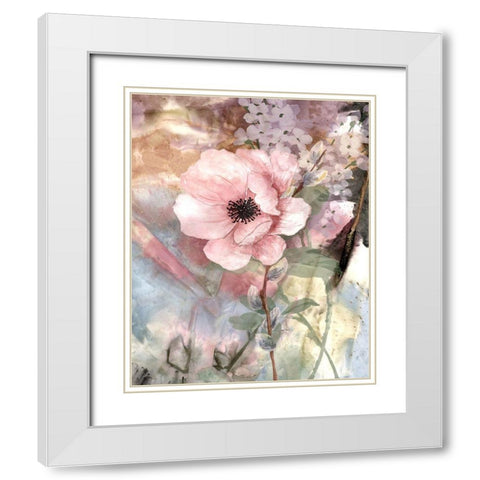 Pastel Fleur II White Modern Wood Framed Art Print with Double Matting by Smith, Karen
