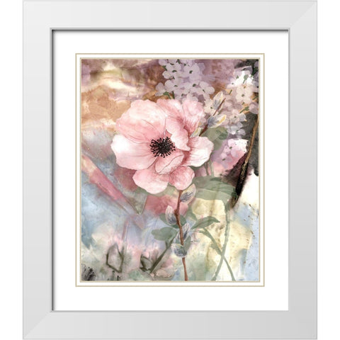 Pastel Fleur II White Modern Wood Framed Art Print with Double Matting by Smith, Karen