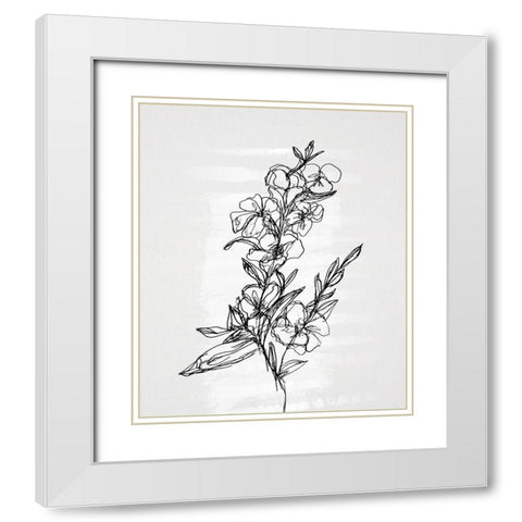 Flourish Sketches II White Modern Wood Framed Art Print with Double Matting by Smith, Karen