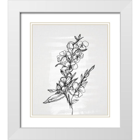 Flourish Sketches II White Modern Wood Framed Art Print with Double Matting by Smith, Karen