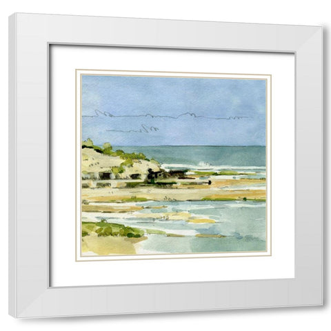 Coastal Sketch IV White Modern Wood Framed Art Print with Double Matting by Caroline, Emma