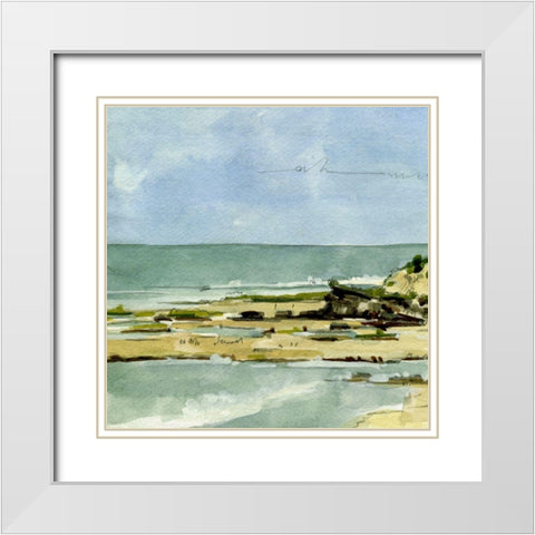 Coastal Sketch V White Modern Wood Framed Art Print with Double Matting by Caroline, Emma
