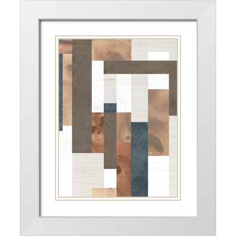 Earthen Interlock I White Modern Wood Framed Art Print with Double Matting by Vess, June Erica