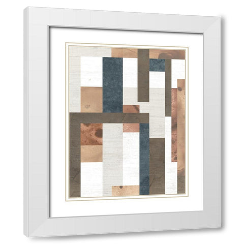 Earthen Interlock II White Modern Wood Framed Art Print with Double Matting by Vess, June Erica