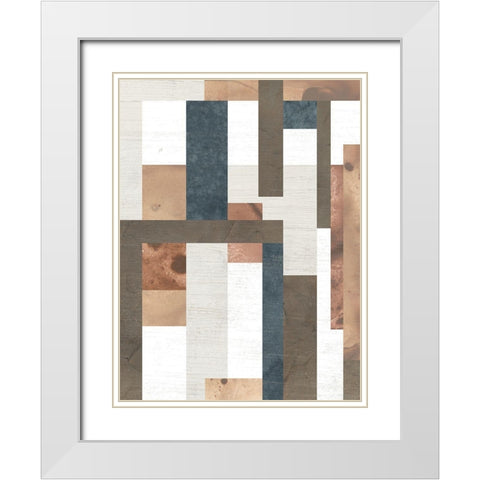 Earthen Interlock II White Modern Wood Framed Art Print with Double Matting by Vess, June Erica