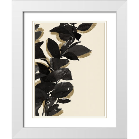 Ebony Branch I White Modern Wood Framed Art Print with Double Matting by Warren, Annie