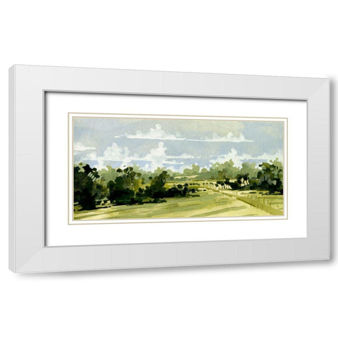 Green Gardens III White Modern Wood Framed Art Print with Double Matting by Caroline, Emma
