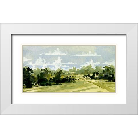 Green Gardens III White Modern Wood Framed Art Print with Double Matting by Caroline, Emma