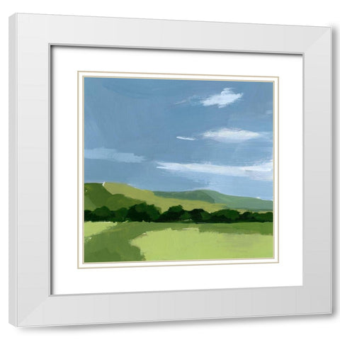 Lush Terrain I White Modern Wood Framed Art Print with Double Matting by Barnes, Victoria