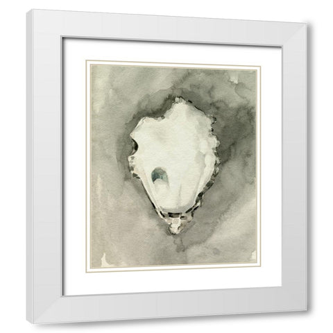 Neutral Oyster Shell I White Modern Wood Framed Art Print with Double Matting by Caroline, Emma