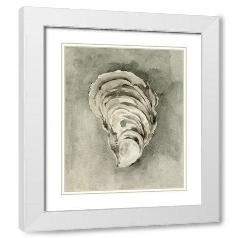 Neutral Oyster Shell II White Modern Wood Framed Art Print with Double Matting by Caroline, Emma