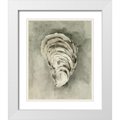 Neutral Oyster Shell II White Modern Wood Framed Art Print with Double Matting by Caroline, Emma