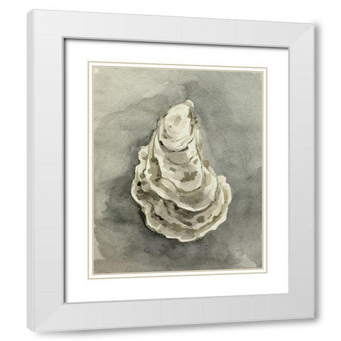 Neutral Oyster Shell IV White Modern Wood Framed Art Print with Double Matting by Caroline, Emma