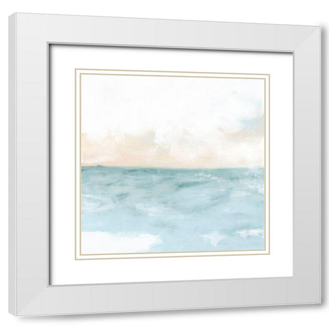 Wave Whisper I White Modern Wood Framed Art Print with Double Matting by Vess, June Erica