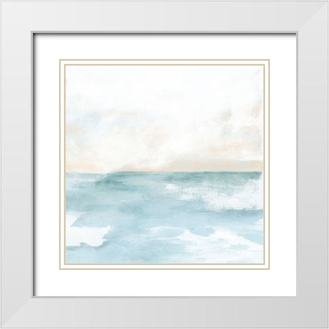 Wave Whisper II White Modern Wood Framed Art Print with Double Matting by Vess, June Erica