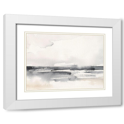 Distant Neutrals II White Modern Wood Framed Art Print with Double Matting by Barnes, Victoria