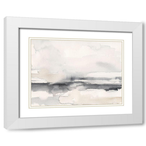 Distant Neutrals IV White Modern Wood Framed Art Print with Double Matting by Barnes, Victoria