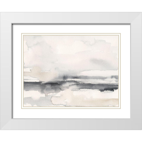 Distant Neutrals IV White Modern Wood Framed Art Print with Double Matting by Barnes, Victoria