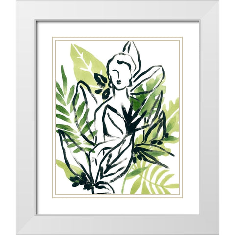 Tropical Sketchbook I White Modern Wood Framed Art Print with Double Matting by Vess, June Erica