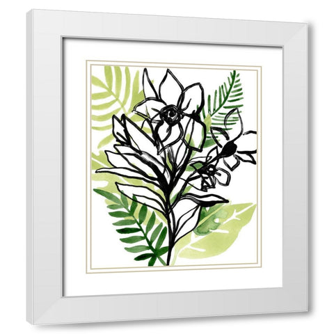 Tropical Sketchbook II White Modern Wood Framed Art Print with Double Matting by Vess, June Erica
