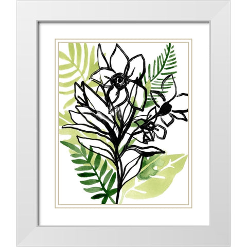 Tropical Sketchbook II White Modern Wood Framed Art Print with Double Matting by Vess, June Erica